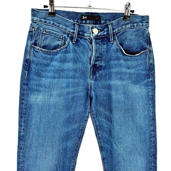 3X1 NYC Cropped Fringe Hem Button Fly Jeans Size 27 - Picture 4 of 9